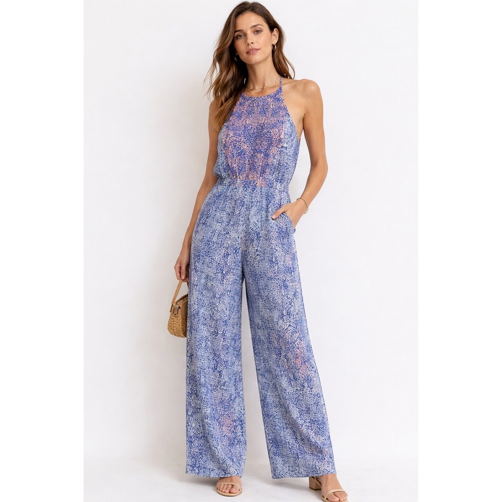 Bec & Bridge Wide Leg jumpsuit Womens Halter Resort Chic